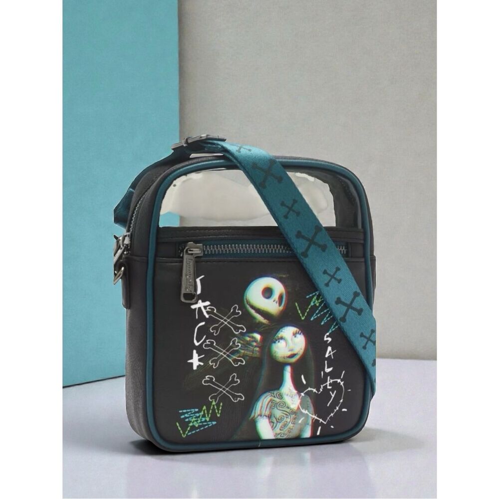 Disney Parks Loungefly Jack & Sally Nightmare Before Christmas Crossbody Bag